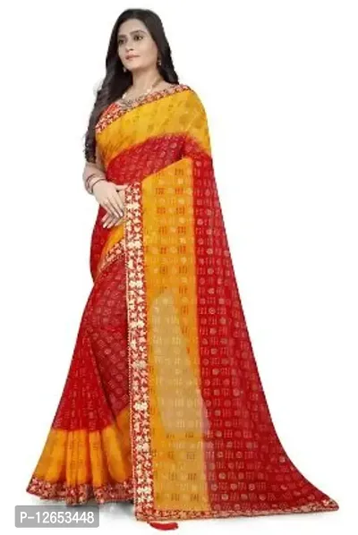 Stylish Georgette Printed Saree With Blouse Piece For Women