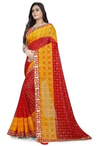 Stylish Silk Blend Bollywood Saree with Blouse piece For Women Pack Of 1