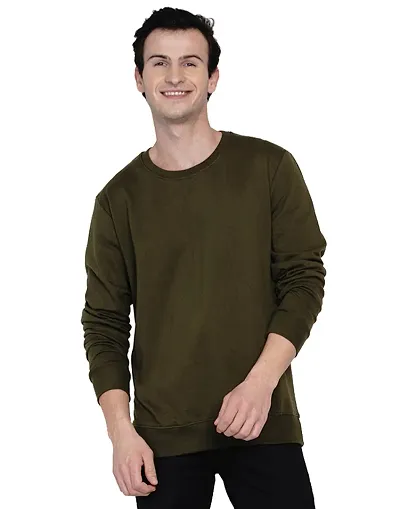 Stunning Fleece Printed Long Sleeves Sweatshirts for Men