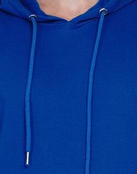 Royal Blue Pure Cotton Fleece Solid Hooded Sweatshirt-thumb4