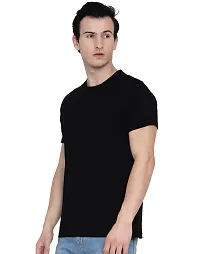 Black Pure Cotton Solid T-shirt-thumb2