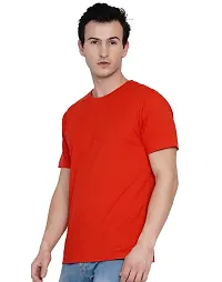 Red Pure Cotton Solid T-shirt-thumb2