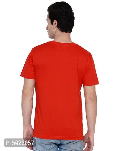 Red Pure Cotton Solid T-shirt-thumb2