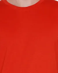 Red Pure Cotton Solid T-shirt-thumb4