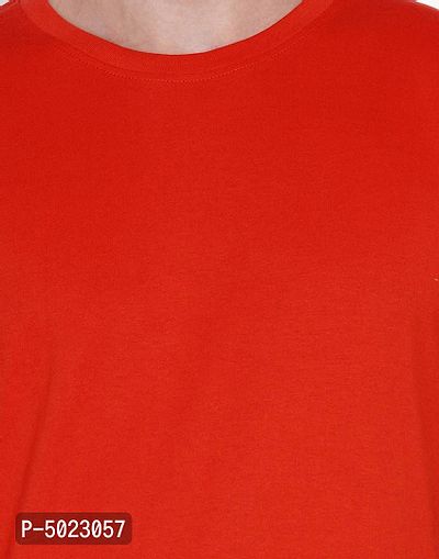 Red Pure Cotton Solid T-shirt-thumb5