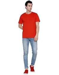 Red Pure Cotton Solid T-shirt-thumb3