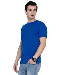 Royal Blue Pure Cotton Solid T-shirt-thumb2