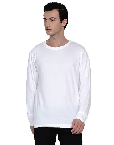 Elegant Solid Cotton Round Neck T Shirt