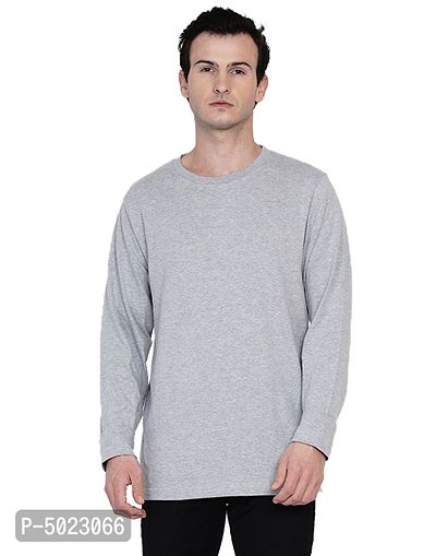 Grey Heather Pure Cotton Solid T-shirt