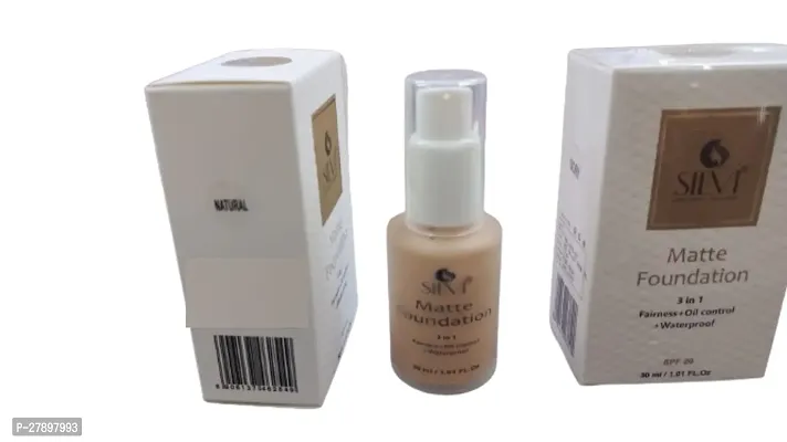 Silvi Natural Matte Foundation 3 in 1 Fairness+Oil Control+Waterproof With SPF 20, 30ml-thumb0