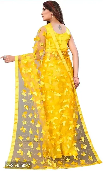 Women New Stylish Net Butterfly Saree-thumb4