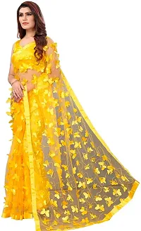 Women New Stylish Net Butterfly Saree-thumb2