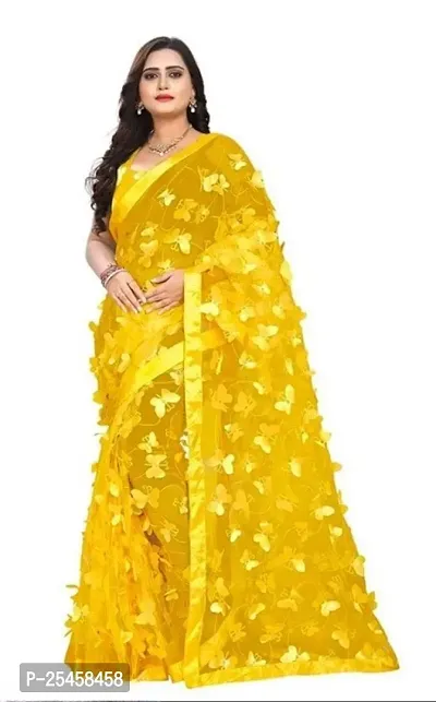 Classic Supernet Saree with Blouse piece For Women