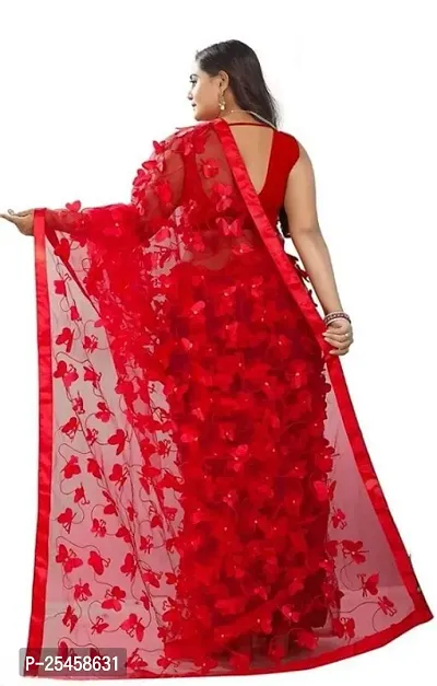 Classic Supernet Saree with Blouse piece For Women-thumb4