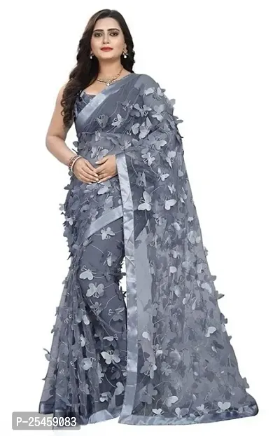 Classic Supernet Saree with Blouse piece For Women