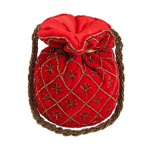 Velvet Designer Ethnic Wedding Potli Bags for Women