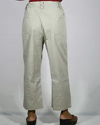 Linen Blend Solid Regular Fit  Adjustable Trousers-thumb2