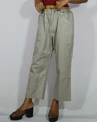 Linen Blend Solid Regular Fit  Adjustable Trousers-thumb3