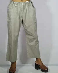 Linen Blend Solid Regular Fit  Adjustable Trousers-thumb4