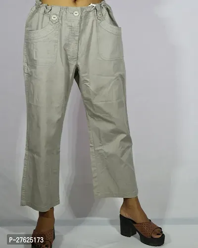 Linen Blend Solid Regular Fit  Adjustable Trousers-thumb5
