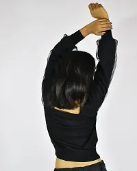 Two layered Georgette Top -Black-thumb1