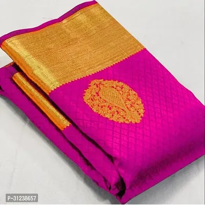 Stylish Purple Crepe Saree with Blouse piece For Women