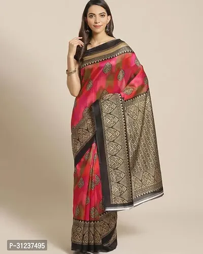 Beautiful Crepe Printed  Saree with Blouse piece For Women