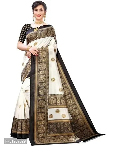 Beautiful Crepe Printed  Saree with Blouse piece For Women-thumb0