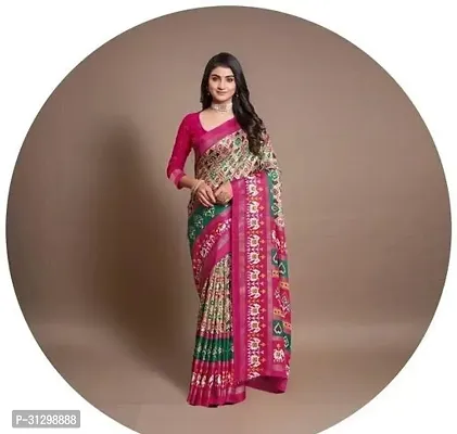 Stylish Multicoloured Crepe Saree With Blouse Piece For Women