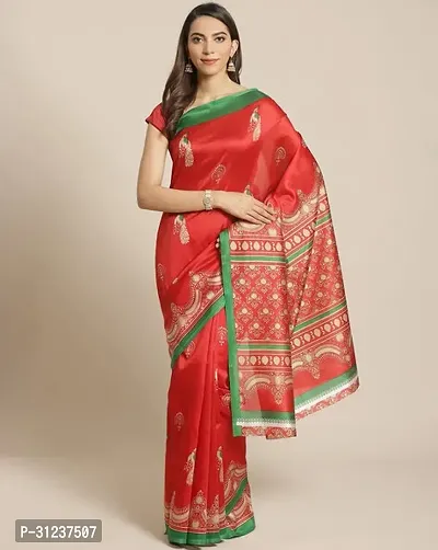 Beautiful Crepe Printed  Saree with Blouse piece For Women-thumb0