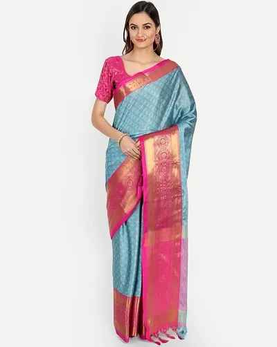 Stylish Crepe Saree with Blouse piece For Women