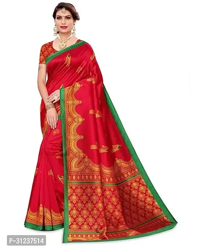 Beautiful Crepe Printed  Saree with Blouse piece For Women-thumb0