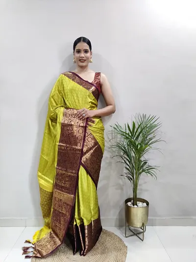 New In Cotton Silk Saree with Blouse piece 