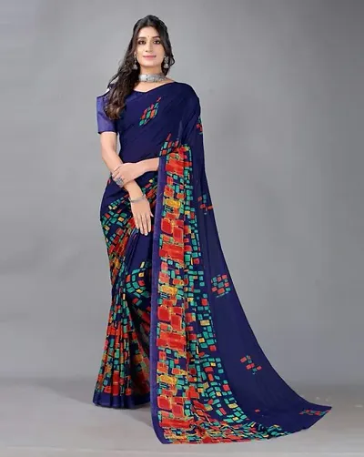 Elegant Chiffon Saree with Blouse piece For Women