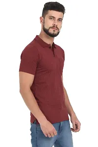 Maroon Cotton Polos For Men-thumb2