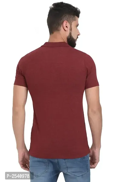 Maroon Cotton Polos For Men-thumb4