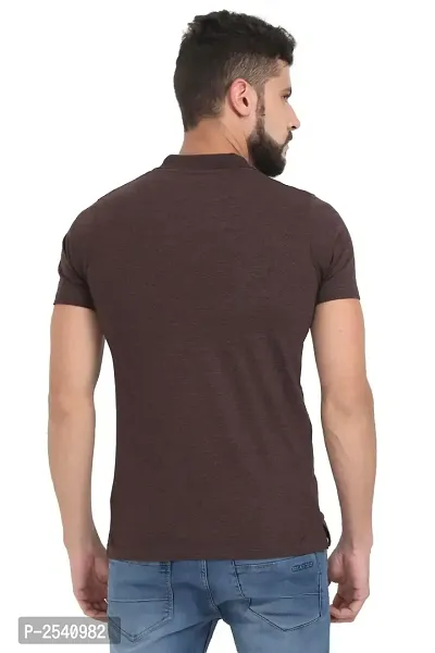 Brown Cotton Polos For Men-thumb4