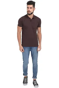 Brown Cotton Polos For Men-thumb4