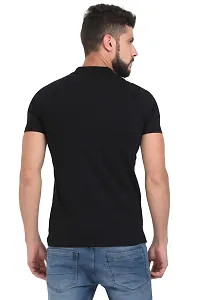 Black Cotton Polos For Men-thumb3