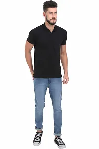 Black Cotton Polos For Men-thumb4