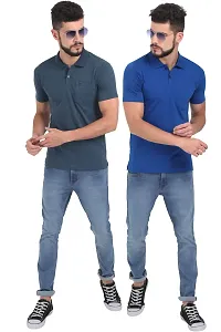 Multicoloured Cotton Polos For Men-thumb4