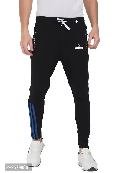 Mens Cotton Fleeze Track Pant - Black-thumb0