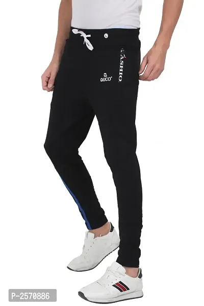 Mens Cotton Fleeze Track Pant - Black-thumb3