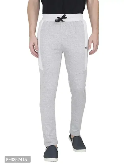 Men's White Cotton Solid Comfort Fit Regular Track Pants-thumb0