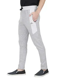 Men's White Cotton Solid Comfort Fit Regular Track Pants-thumb1