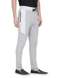 Men's White Cotton Solid Comfort Fit Regular Track Pants-thumb2
