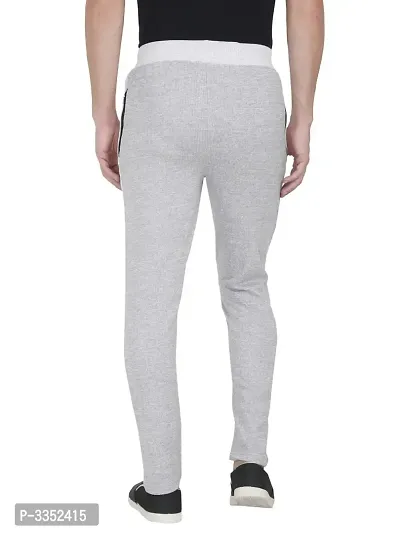 Men's White Cotton Solid Comfort Fit Regular Track Pants-thumb4