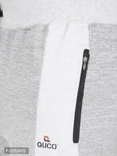 Men's White Cotton Solid Comfort Fit Regular Track Pants-thumb5