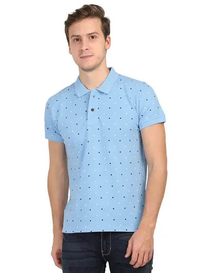 Men's Printed Cotton Polo T-Shirt