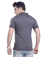 Reliable Grey Cotton Printed Polos For Men-thumb2